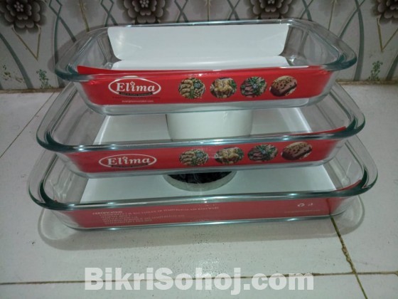 3 pcs oven proof glass serving Dish set